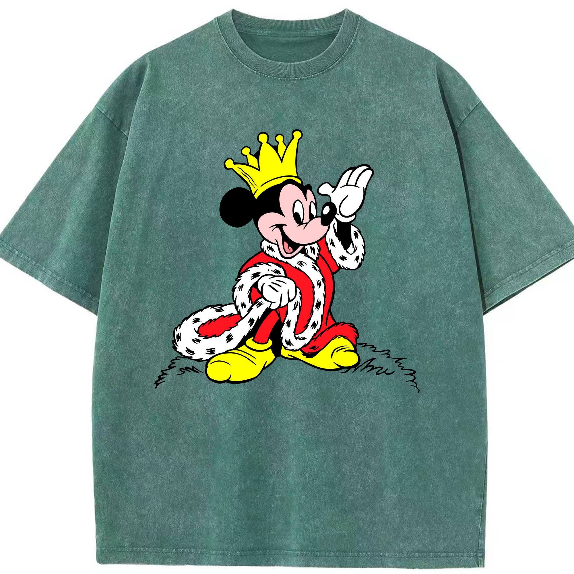 （画像用） ミッキーマウス Mickey Mouse 綿100% ヴィンテージ風 半袖Tシャツ（フロントプリント）